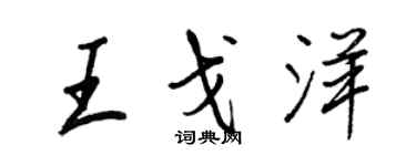 王正良王戈洋行书个性签名怎么写