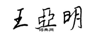 王正良王亚明行书个性签名怎么写