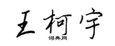 王正良王柯宇行书个性签名怎么写