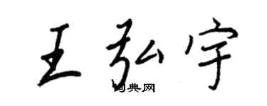 王正良王弘宇行书个性签名怎么写