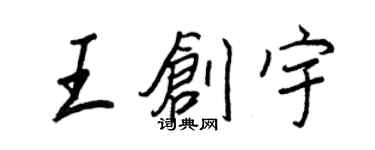王正良王创宇行书个性签名怎么写