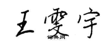 王正良王雯宇行书个性签名怎么写