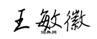 王正良王敏徽行书个性签名怎么写