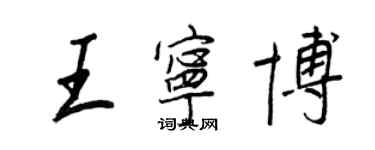 王正良王宁博行书个性签名怎么写