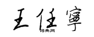 王正良王任宁行书个性签名怎么写