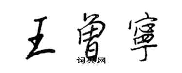 王正良王曾宁行书个性签名怎么写