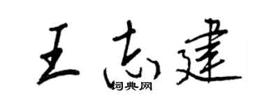 王正良王志建行书个性签名怎么写