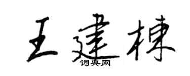 王正良王建栋行书个性签名怎么写
