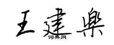 王正良王建乐行书个性签名怎么写