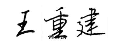 王正良王重建行书个性签名怎么写