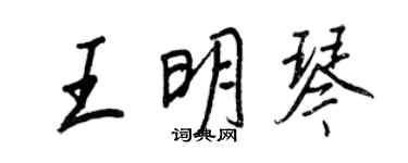 王正良王明琴行书个性签名怎么写