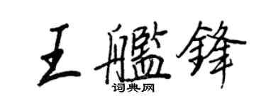 王正良王舰锋行书个性签名怎么写