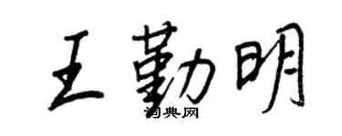 王正良王勤明行书个性签名怎么写