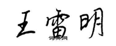 王正良王雷明行书个性签名怎么写