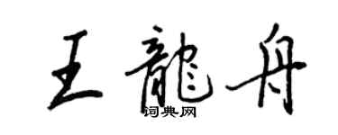 王正良王龙舟行书个性签名怎么写