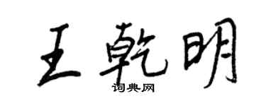 王正良王乾明行书个性签名怎么写