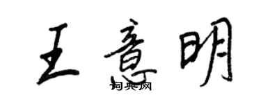 王正良王意明行书个性签名怎么写