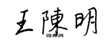 王正良王陈明行书个性签名怎么写
