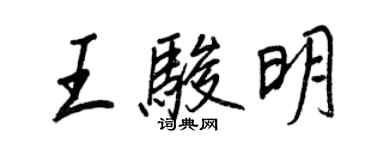 王正良王骏明行书个性签名怎么写