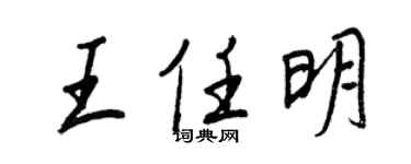 王正良王任明行书个性签名怎么写
