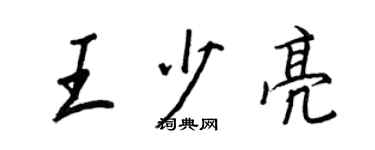 王正良王少亮行书个性签名怎么写