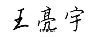 王正良王亮宇行书个性签名怎么写