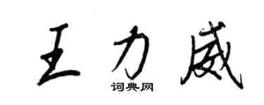 王正良王力威行书个性签名怎么写