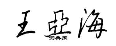 王正良王亚海行书个性签名怎么写