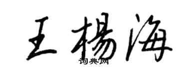 王正良王杨海行书个性签名怎么写