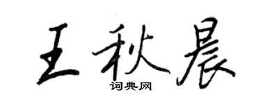 王正良王秋晨行书个性签名怎么写