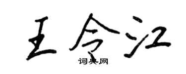 王正良王令江行书个性签名怎么写