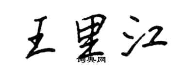 王正良王里江行书个性签名怎么写