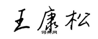 王正良王康松行书个性签名怎么写