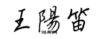 王正良王阳笛行书个性签名怎么写