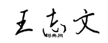 王正良王志文行书个性签名怎么写