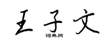 王正良王子文行书个性签名怎么写