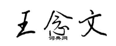 王正良王念文行书个性签名怎么写