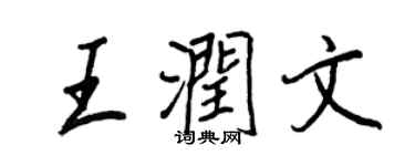 王正良王润文行书个性签名怎么写