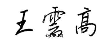 王正良王云高行书个性签名怎么写