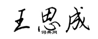 王正良王思成行书个性签名怎么写