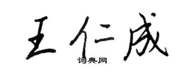 王正良王仁成行书个性签名怎么写