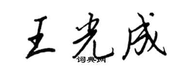 王正良王光成行书个性签名怎么写