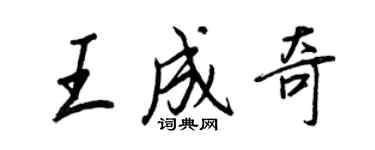 王正良王成奇行书个性签名怎么写