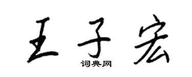 王正良王子宏行书个性签名怎么写