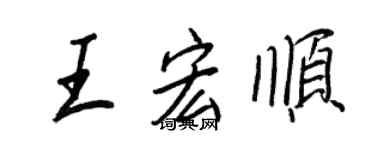 王正良王宏顺行书个性签名怎么写
