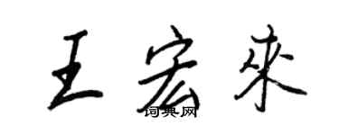 王正良王宏来行书个性签名怎么写