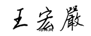 王正良王宏严行书个性签名怎么写