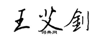 王正良王艾剑行书个性签名怎么写