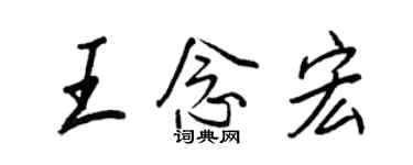 王正良王念宏行书个性签名怎么写