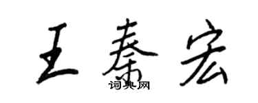 王正良王秦宏行书个性签名怎么写